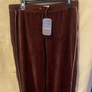 NOBO Men's Dark Brown Joggers with White Trim